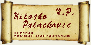 Milojko Palačković vizit kartica